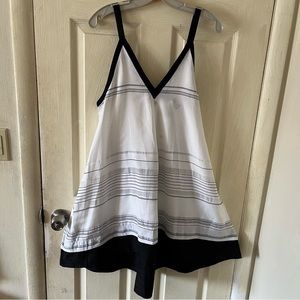 Proenza Schouler Sheer Stripped Cover Up Sundress In Black & White Size XS/Small